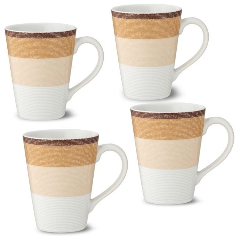 Noritake Colorscapes Layers Desert Mugs Set of 4 Fine Porcelain 12oz G019 484D